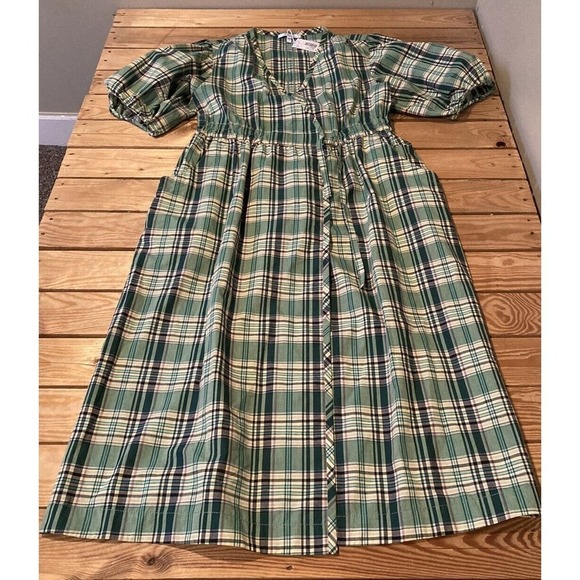 Derek Lam Dresses & Skirts - NWT $495 Derek Lam 10 Crosby Plaid Midi Dress Size 14 Women’s Green